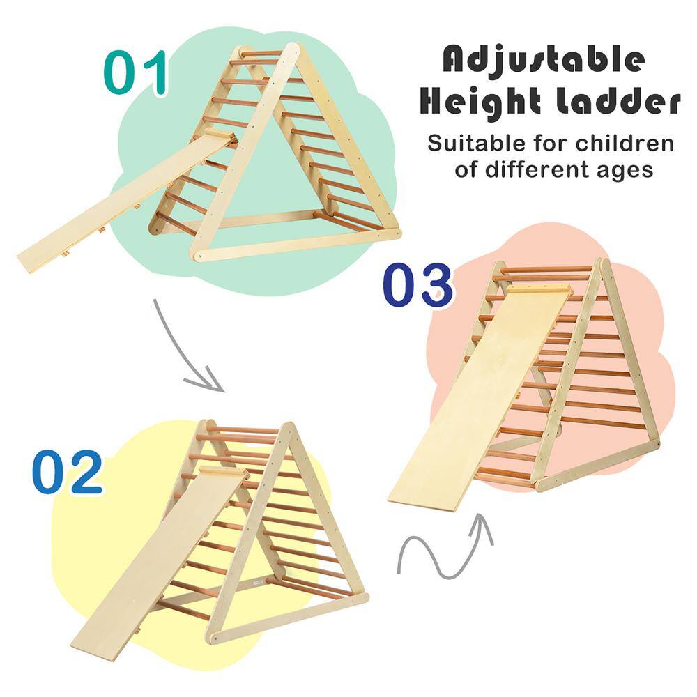 Costway Foldable Wooden Climbing Triangle for Toddler Baby TY327400NA