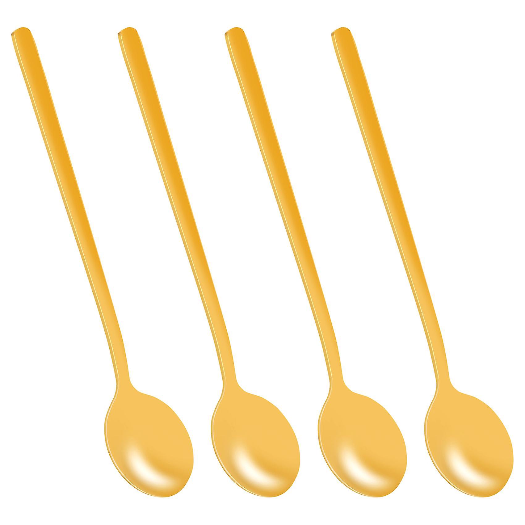 4pcs/set Round Shape Coffee Spoon Stainless Steel Mini Teaspoons Sugar Dessert Spoon Ice Cream Soup