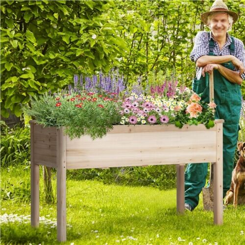 Outdoor Raised Garden Bed with Legs Vegetable Elevated Planter Box Herb Garden