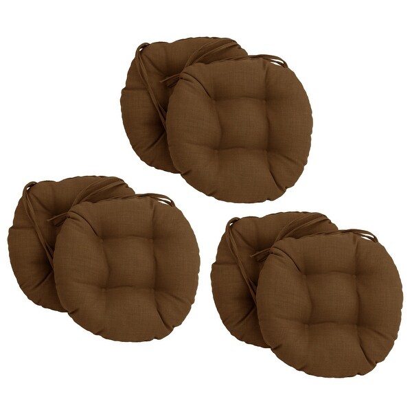 16-inch Round Tufted Indoor/ Outdoor Chair Cushions (Set of 6)