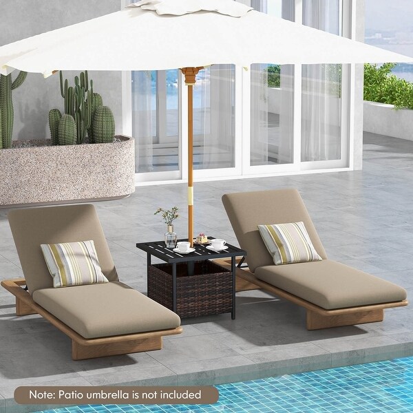 Costway Brown Rattan Wicker Steel Side Table Outdoor Furniture Deck