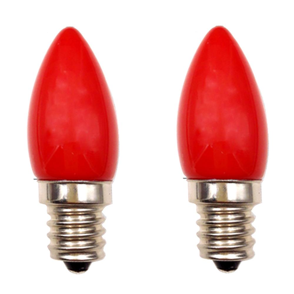 E12 Light-emitting Diode Candle Bulb 1.5w Red Glass Cover Red Lighting Bulb Buddha Red Lotus God Lamp 4light-emitting Diodes Smd2835 Light (220v) No.2