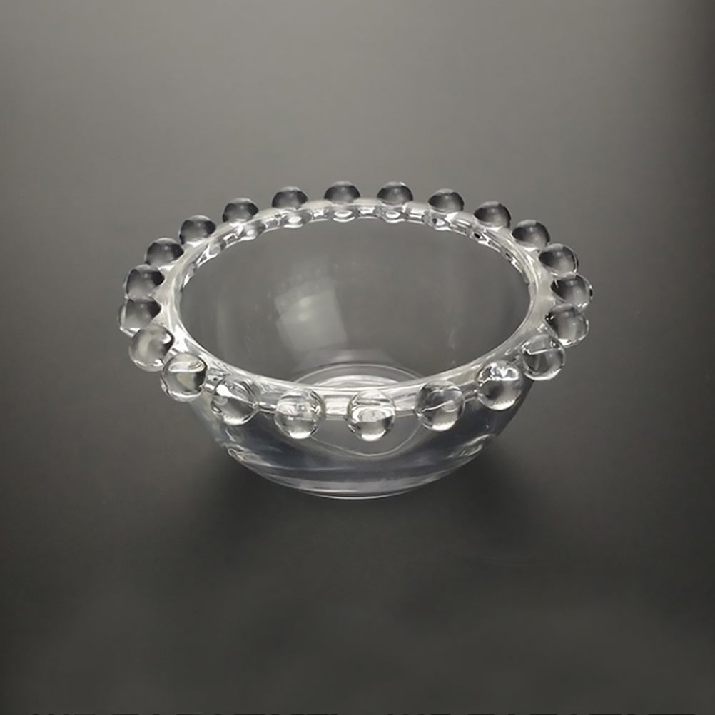 Hemoton 1Pc Transparent Glass Bowl Chic Vegetable Salad Bowl Fruit Plate Storage Bowl