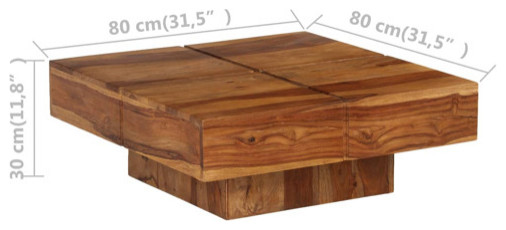 vidaXL Coffee Table Vintage End Table Side Table 31.5 Inch Solid Wood Acacia   Coffee Tables   by vidaXL LLC  Houzz