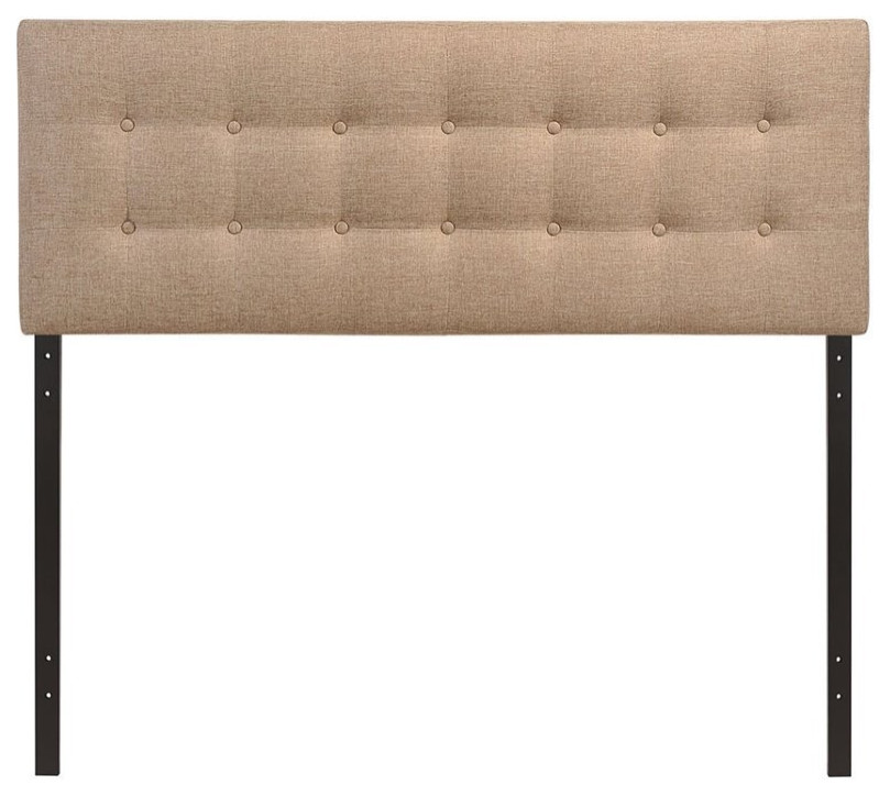 Modway Emily Queen Upholstered Polyester Fabric Headboard in Beige   Transitional   Headboards   by Homesquare  Houzz