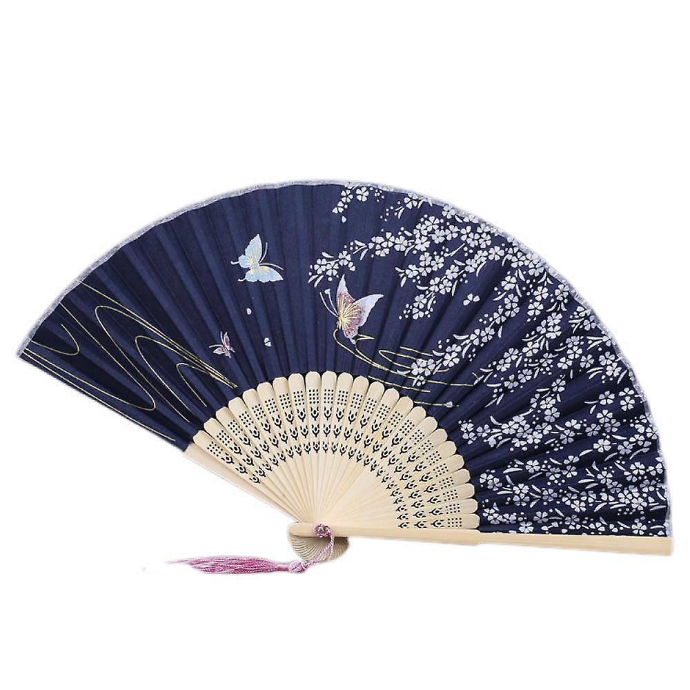 5pcs Chinese Japanese Floral Folding Hand Fan Vintage Handheld Folding Fan With Different Patterns Folding Fan For Wedding Dancing Party(style 6)