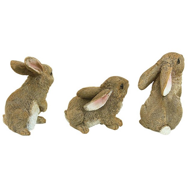 Design Toscano The Bunny Den Garden Rabbit Statues Set Of 3 Brown