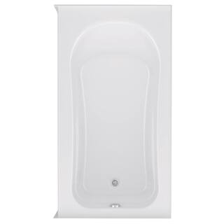 Aquatic Dossi 32 60 in. Acrylic Right Drain Rectangular Alcove Soaking Bathtub in White 727149589219