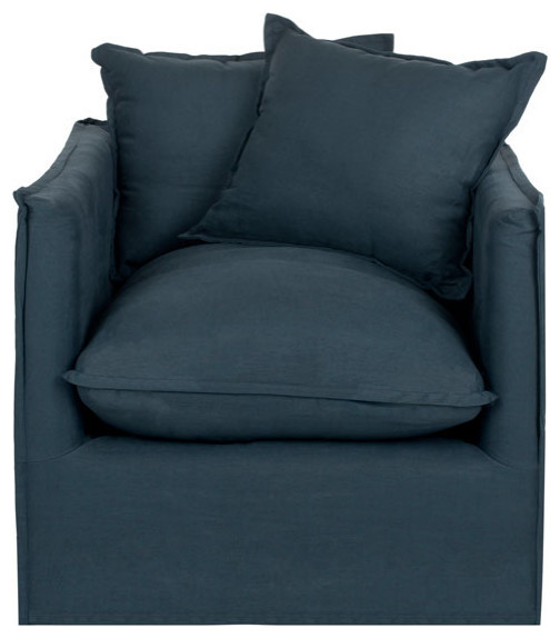 Chandler Arm Chair Blue   Transitional   Armchairs And Accent Chairs   by V.S.D Furniture  Houzz