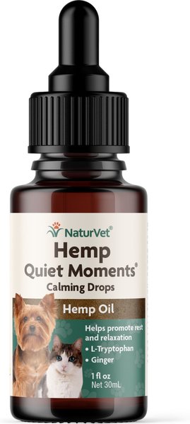 NaturVet Hemp Quiet Moments Liquid Calming Supplement for Cats and Dogs