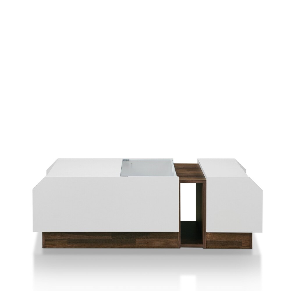 Podd Contemporary White 49 inch 3 Shelf Coffee Table by Furniture of America