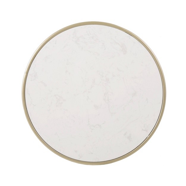 Redden Modern Glam Faux Marble Side Tablewhite champagne Silver Christopher Knight Home