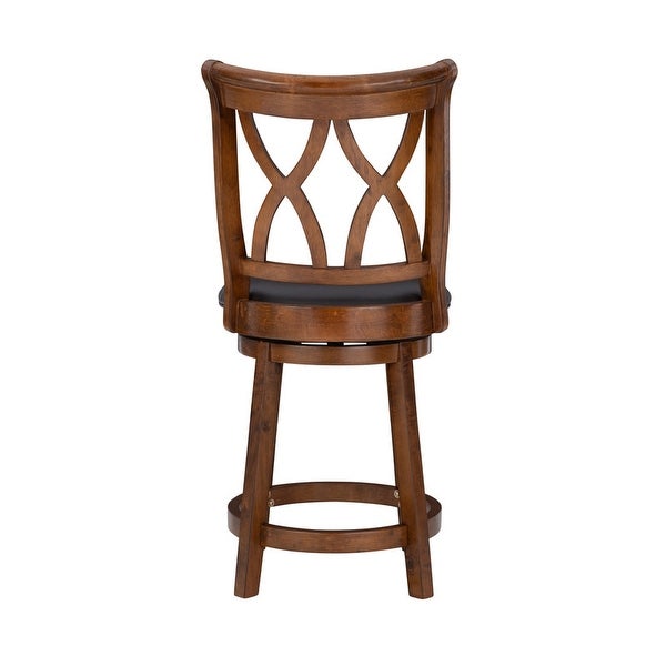 Carmen Big and Tall Rustic Oak Swivel Counter Stool