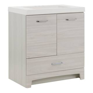 Glacier Bay Stancliff 30.5 in. W x 18.8 in. D x 34.3 in. H Freestanding Bath Vanity in Elm Sky with White Cultured Marble Top ST30P2-EK