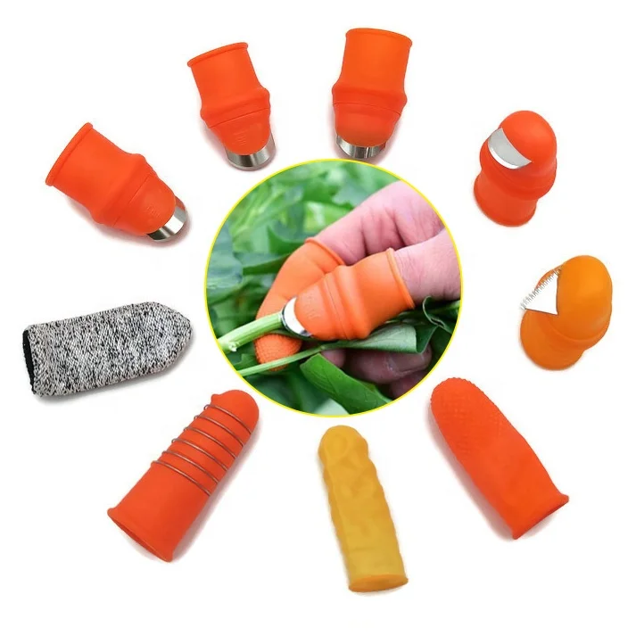 Gardening Silicone Thumb Knife Harvesting Tool  Potted Plant Fruit and Vegetable Picking Knife Portable Trimming Multi Function