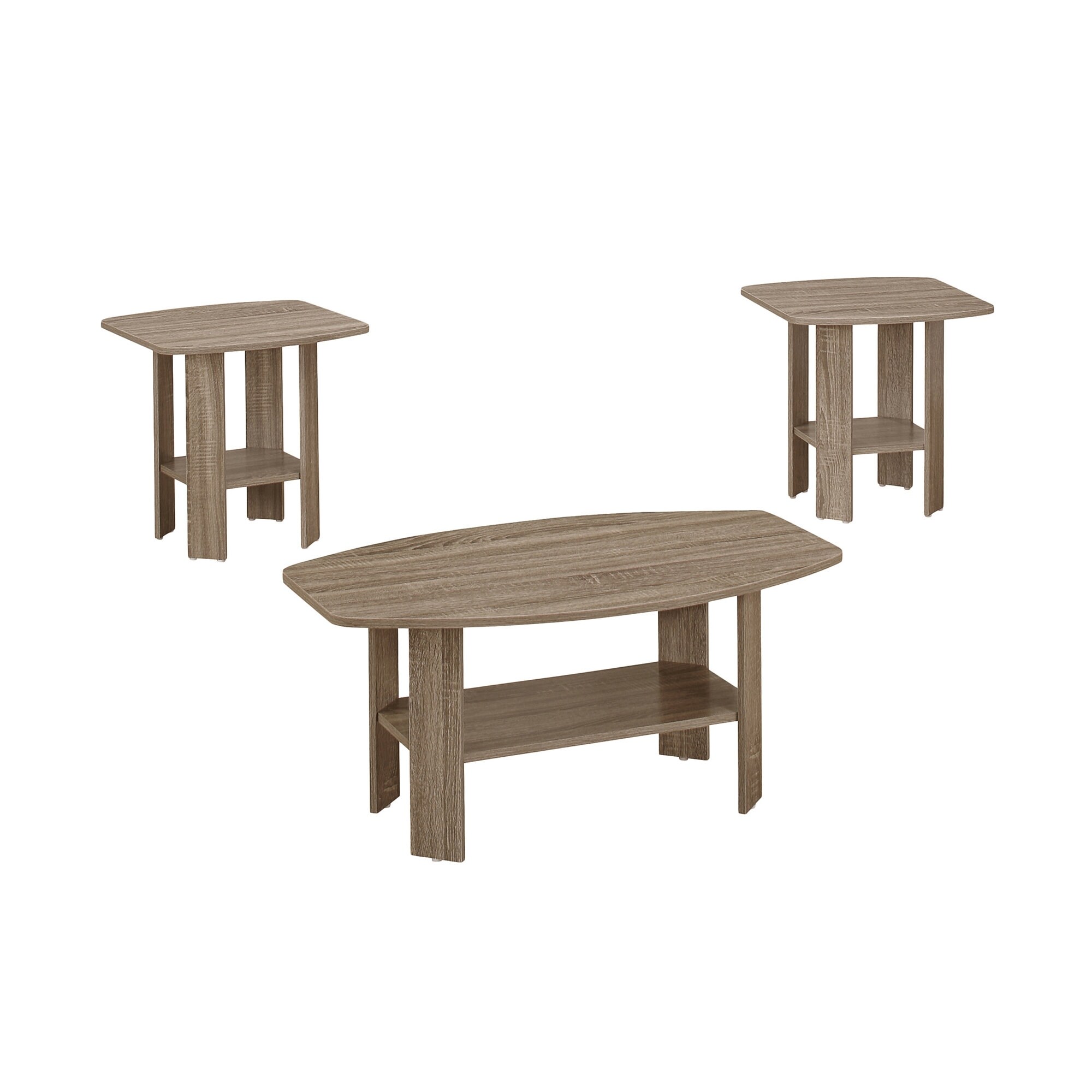 HomeRoots Dark Taupe Table Set - 3Pcs Set - 35.5 x 21.5 x 16.25