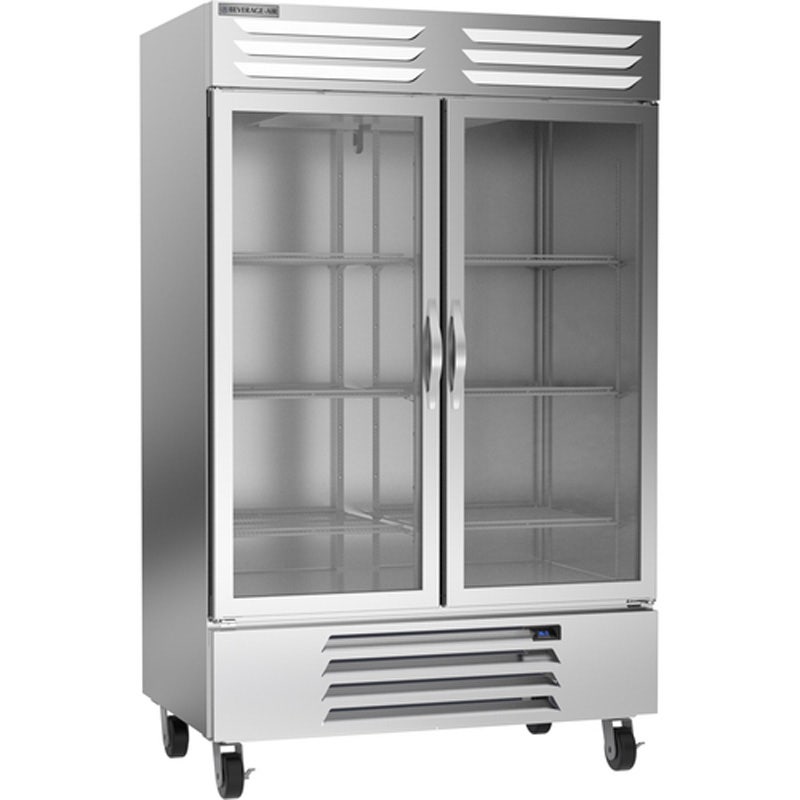 Beverage-Air RB49HC-1G Reach-In Refrigerator， Vista Series， 2-Section， 2 Glass Doors， 52