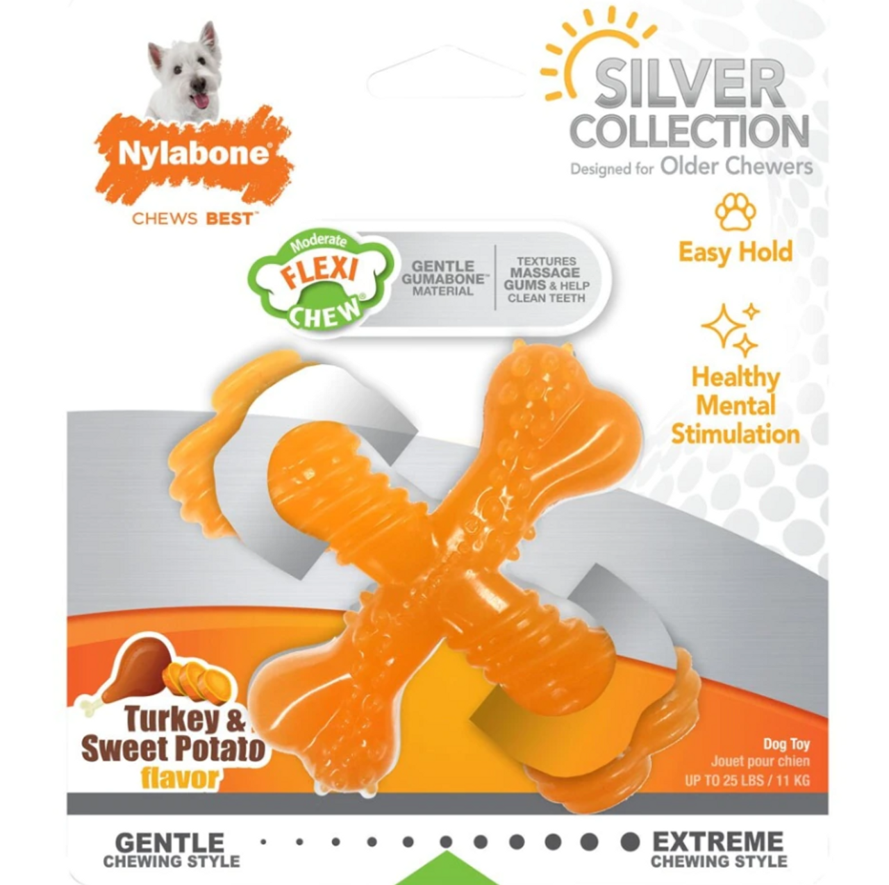 Nylabone Silver Collection Flexi Chew X-Bone Dog  Chew