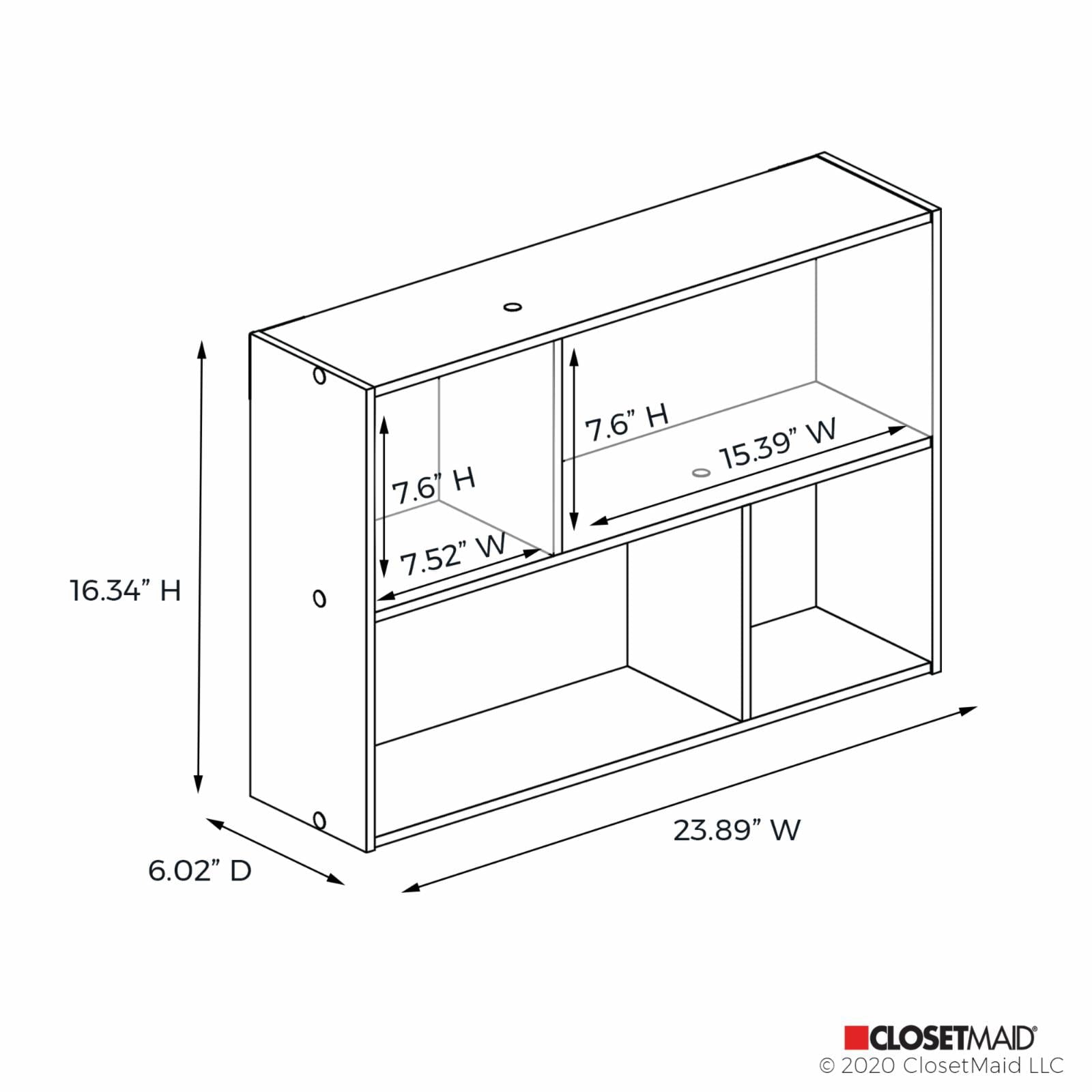 Closetmaid Mini Offset 4 Cube Desktop Organizer/Wall Shelf