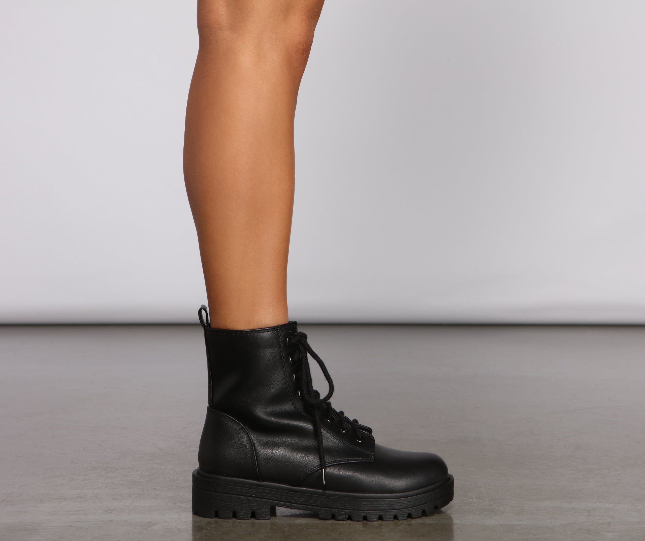 Add Some Edge Faux Leather Combat Booties