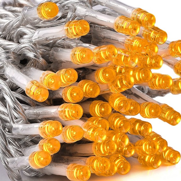 Joiedomi 100 Orange Led Clear Wire String Lights 8 Modes