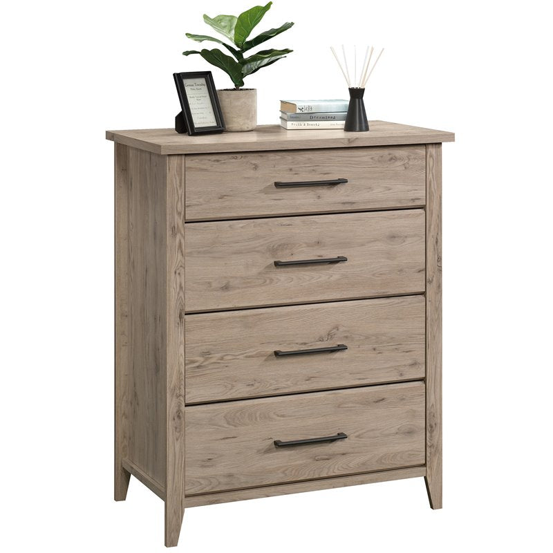 Pemberly Row Contemporary Wood 4-Drawer Bedroom Chest in Laurel Oak