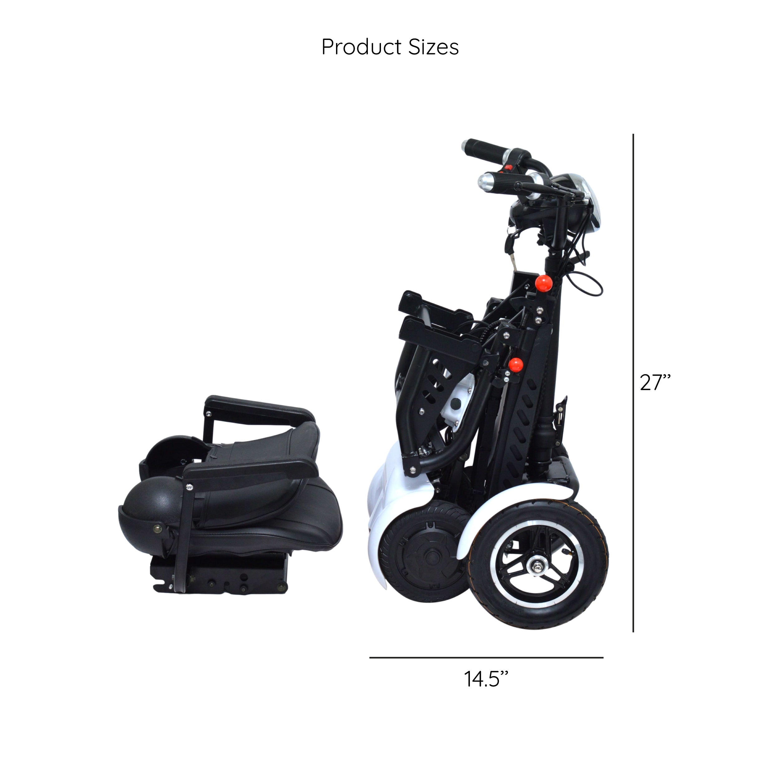 Foldable Mobility Scooter, 4 Wheels Motorized Lightweight, 300 lb Capacity