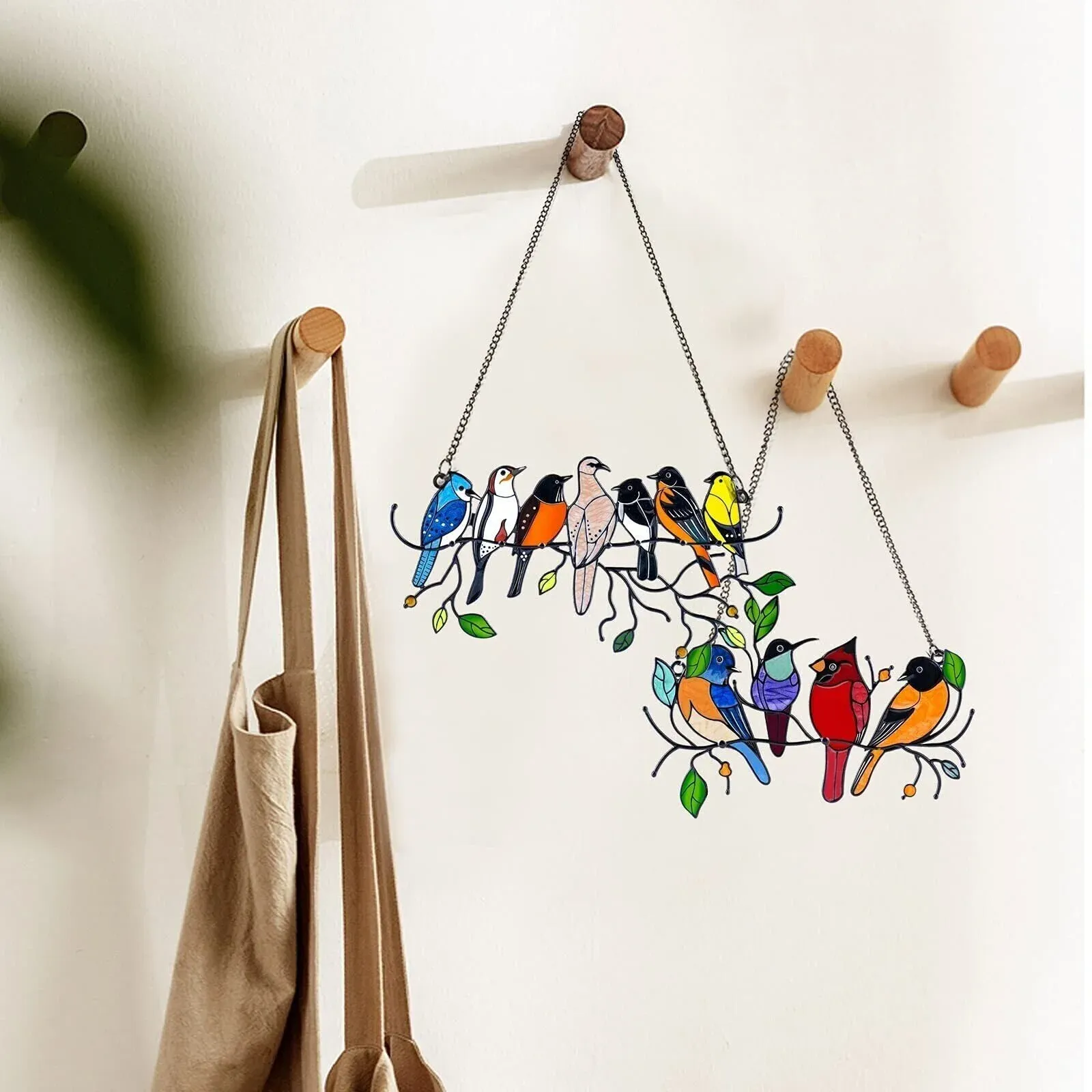 🎁him🔥 BIG SALE - 49% OFF🔥The Best Gift-Birds Stained  Window  Panel Hangings🎁