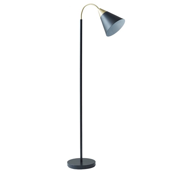 Beacon Arched Floor Lamp Matte Black Ink ivy