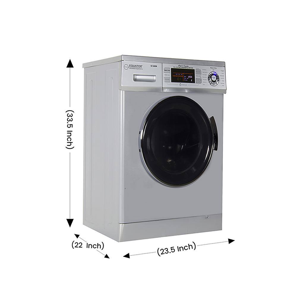 Equator 1.57 cu. ft. 110-Volt Compact All-in-One Washer and Dryer Combo Version 2 Pro in Silver EZ4400 N S