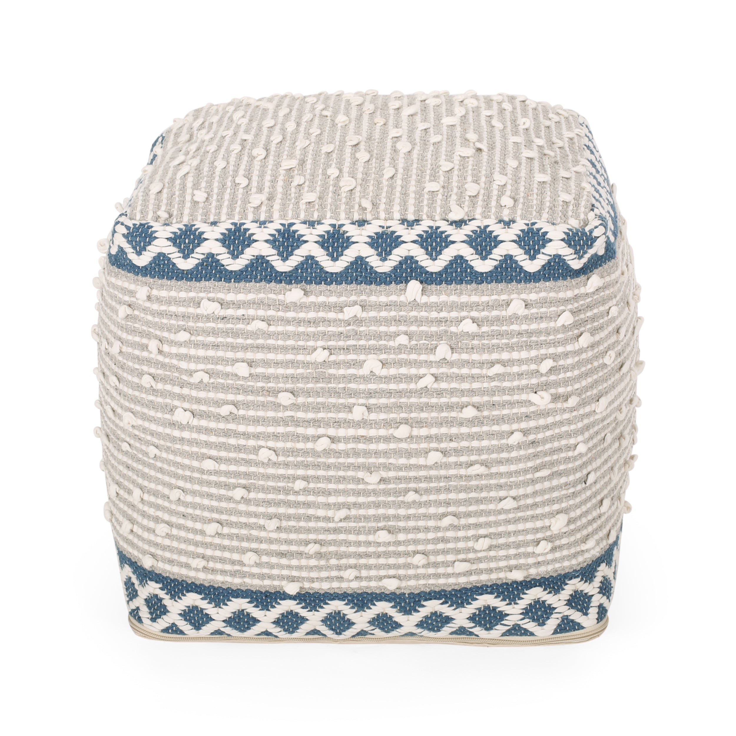 Amiyrah Hand-Crafted Cotton Cube Pouf