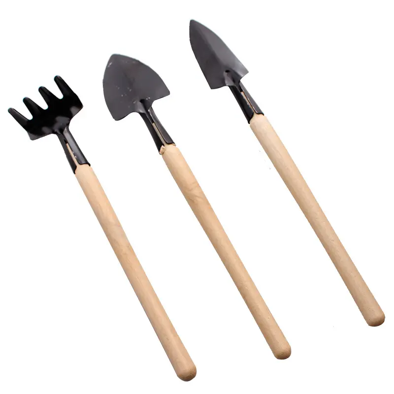 3 Pcs Wooden Handles Mini Garden Hand Tools Plant Potted Flower Gadget Planting Tools for Transplanting Seedlings