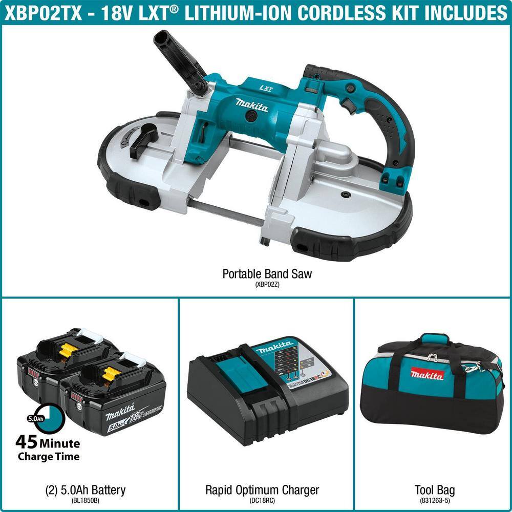 Makita 18V LXT 5.0Ah Lithium-Ion Cordless Portable Band Saw Kit XBP02TX