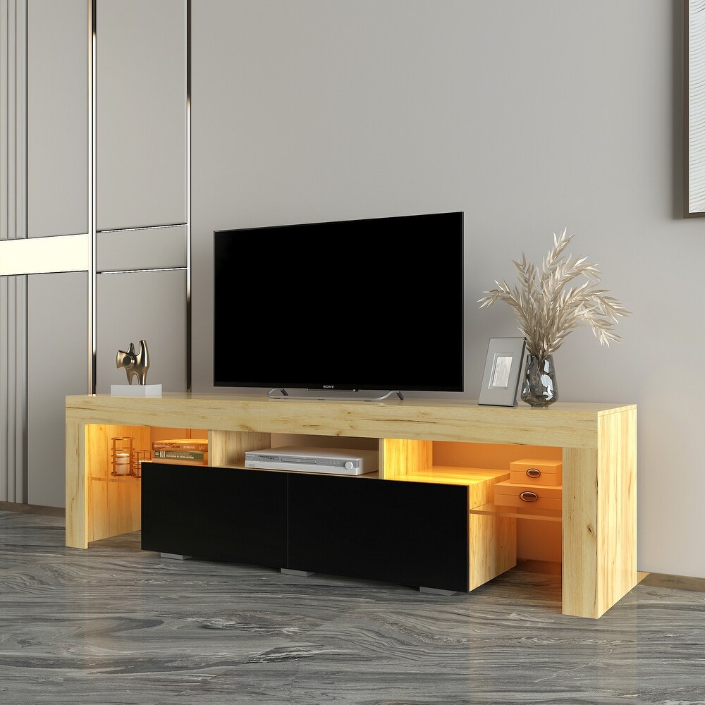 Large 20 Colors LED TV Stand with Remote Control Lights