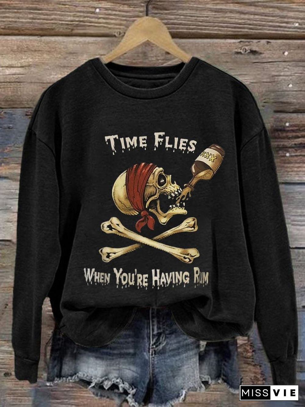 Women's Time Flies When You're Having Rum Crew Neck Sweatshirt