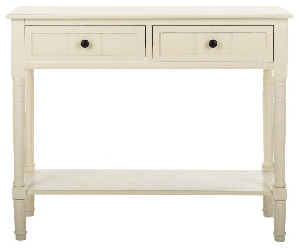 Joelle 2 Drawer Console Distressed Cream   Traditional   Console Tables   by V.S.D Furniture  Houzz