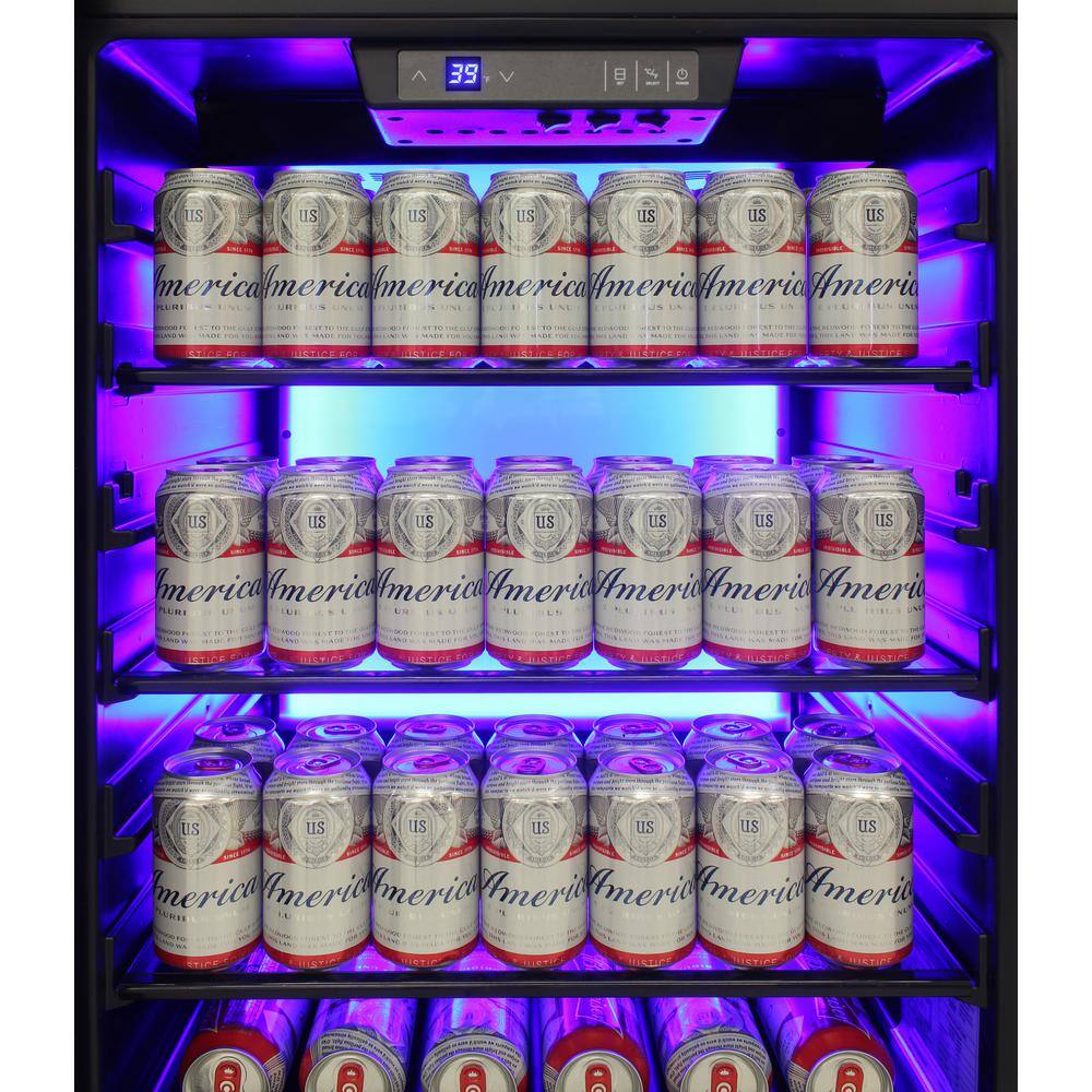 VINOTEMP Backlit Panel Commercial 23.5 in. 117 (12 oz.) Can Cooler EL-54BCCOMM-L