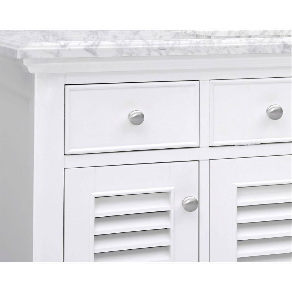 Home Decorators Collection Fallworth 49 in. W x 22 in. D x 35 in. H Bathroom Vanity in White with Carrara White Marble Top 19115-VS49-WT