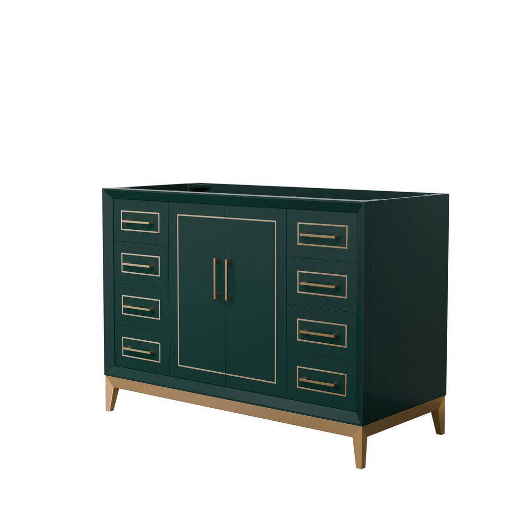 Wyndham Collection Marlena 47.75 in. W x 21.75 in. D x 34.5 in. H Single Bath Vanity Cabinet without Top in Green WCH515148SGSCXSXXMXX