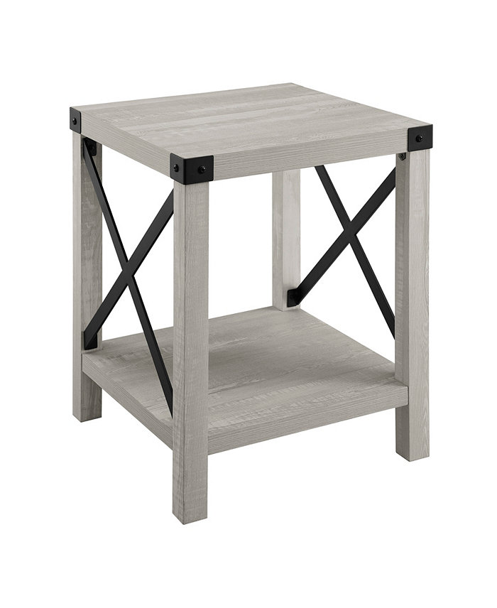 Walker Edison Rustic Wood Side Table