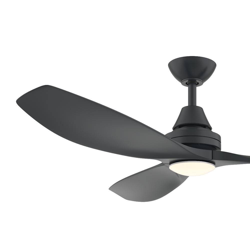 Home Decorators Collection Levanto 52 in. LED IndoorOutdoor Matte Black Ceiling Fan with Light 34603