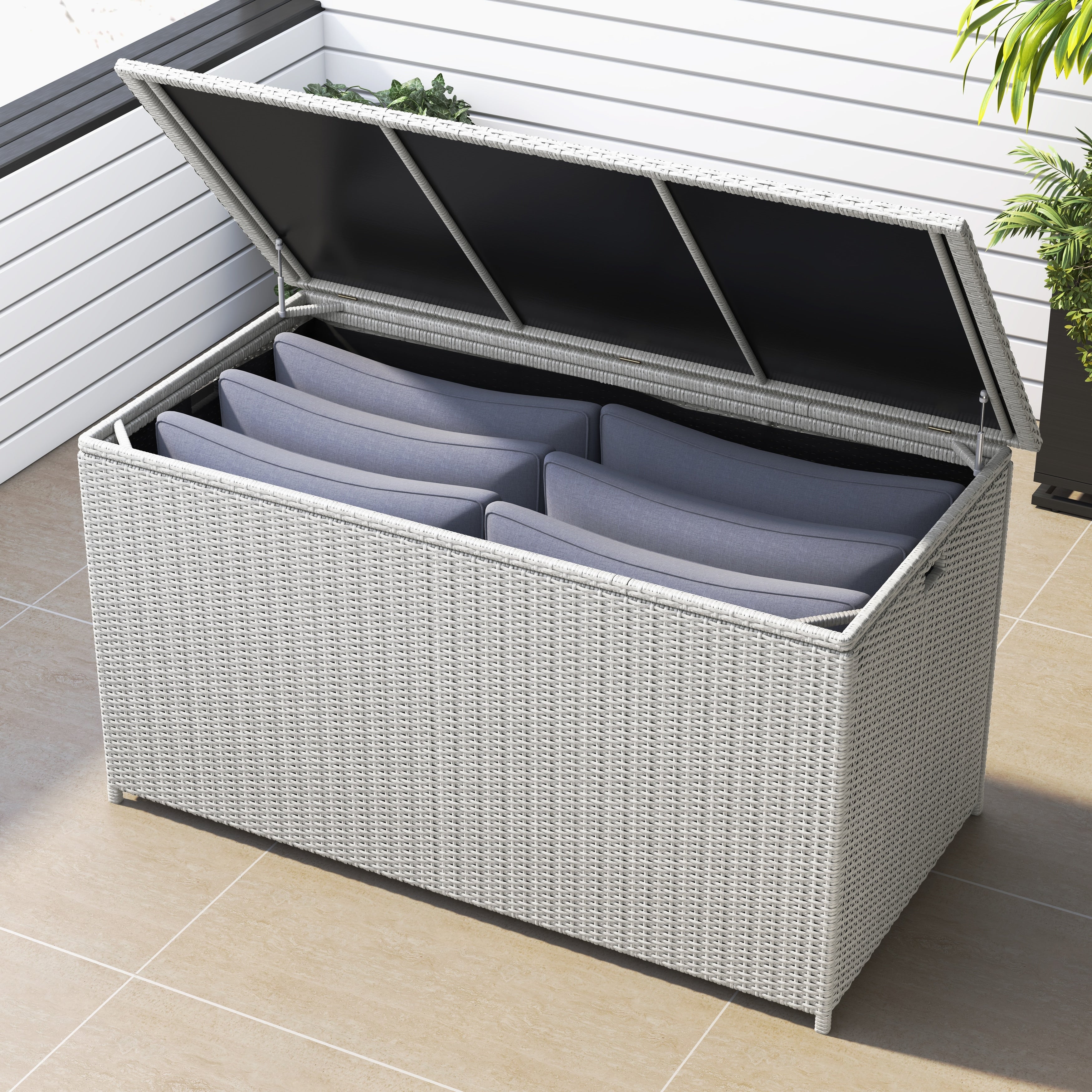 Corvus  Lattice 202 Gallons Outdoor Cushion Storage Box Grey