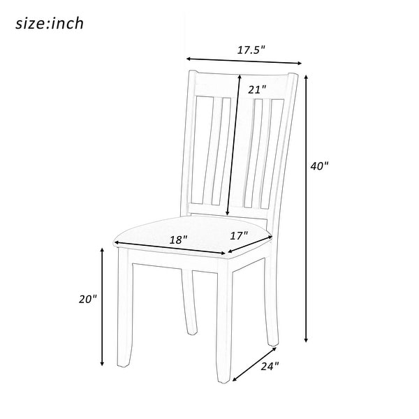 Industrial Style Wooden Dining Chairs with Ergonomic Design and Solid Wood Legs， Set of 4