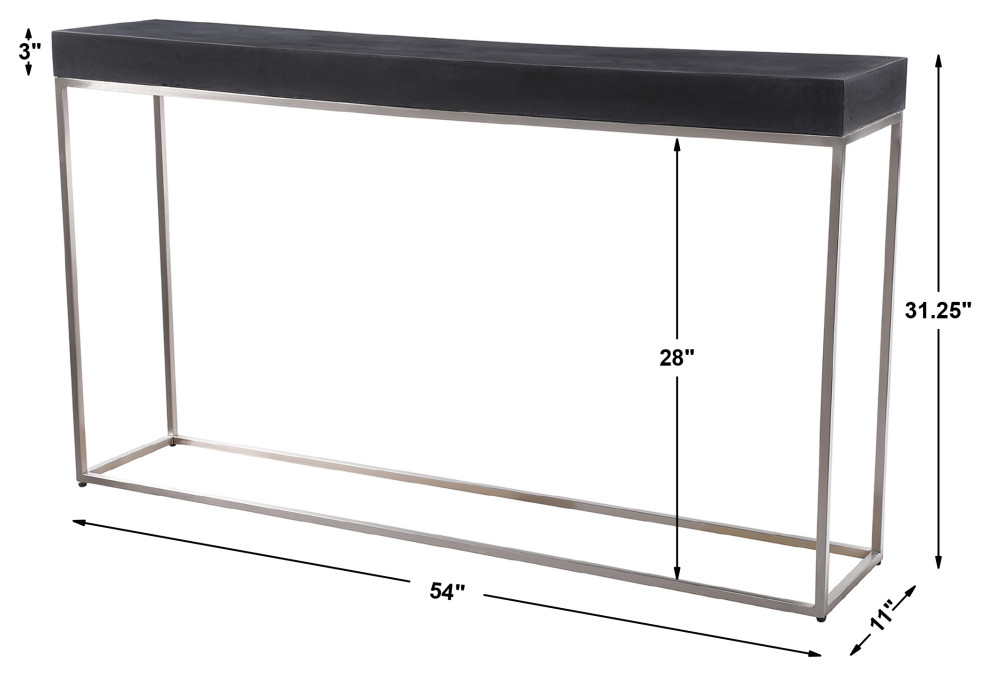 Uttermost Jase Black Concrete Console Table   Industrial   Console Tables   by HedgeApple  Houzz