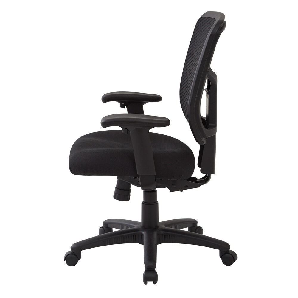 Black Mesh Back with Dove Black Fabric Seat Chair  2 to 1 Synchro Tilt