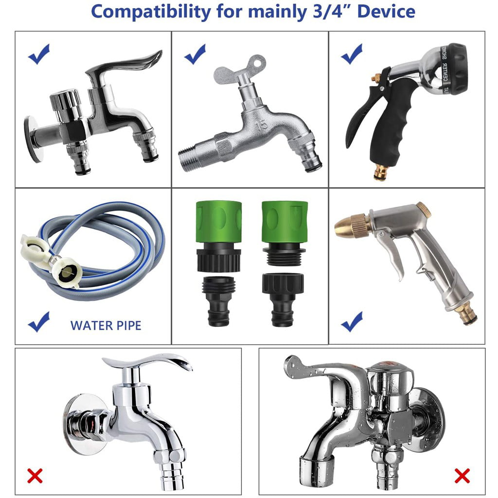 Fridja Garden Hose Quick Connect Plastic Fitting Water Hose Connectors 3/4 inch 1Set