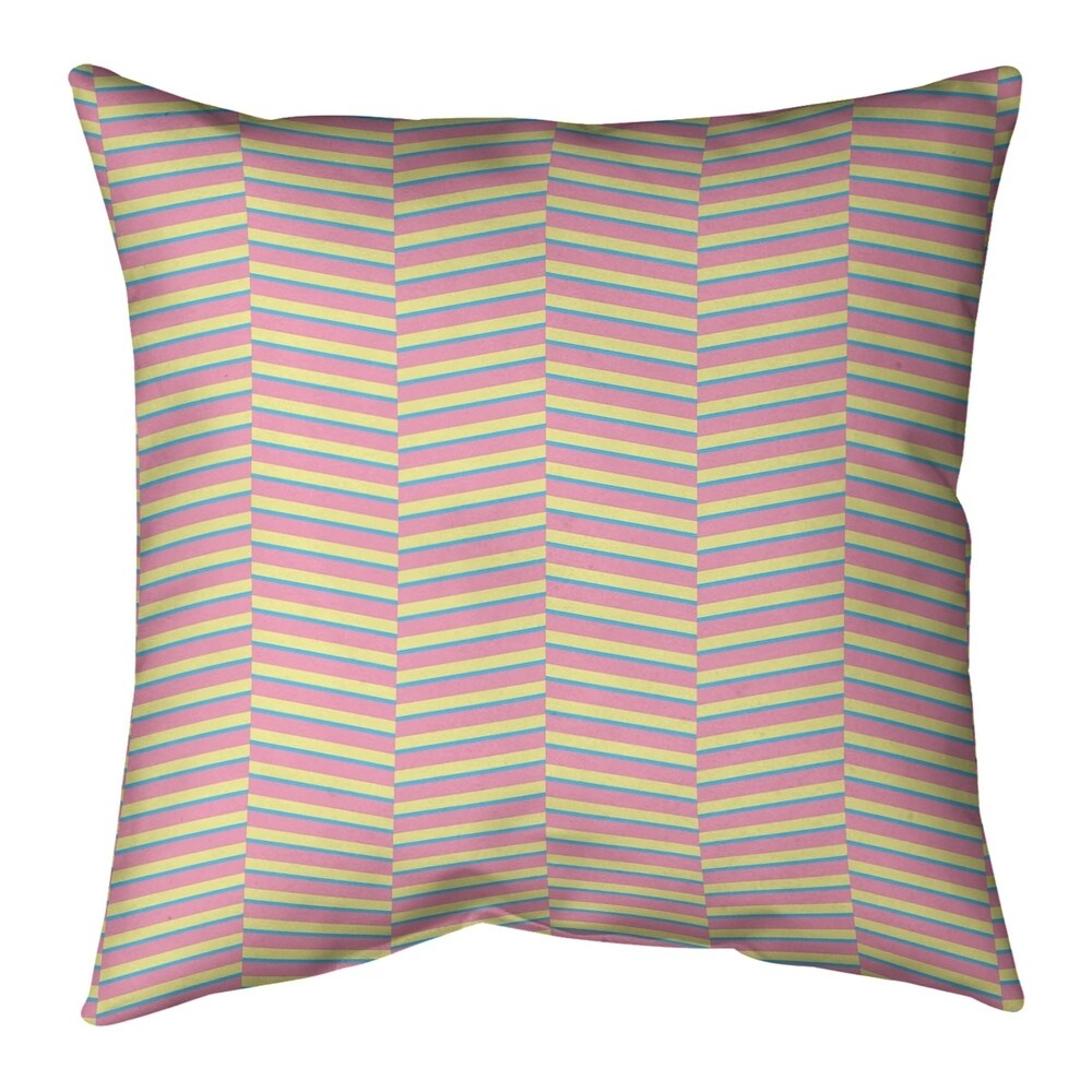 Rockport 3 color Fractured Stripes Indoor/Outdoor Pillow by Havenside Home