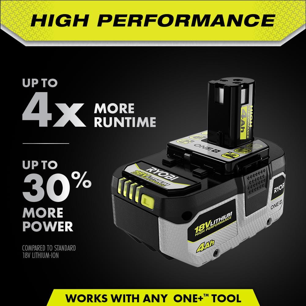 RYOBI ONE+ 18V 4.0 Ah Lithium-Ion HIGH PERFORMANCE Battery PBP004