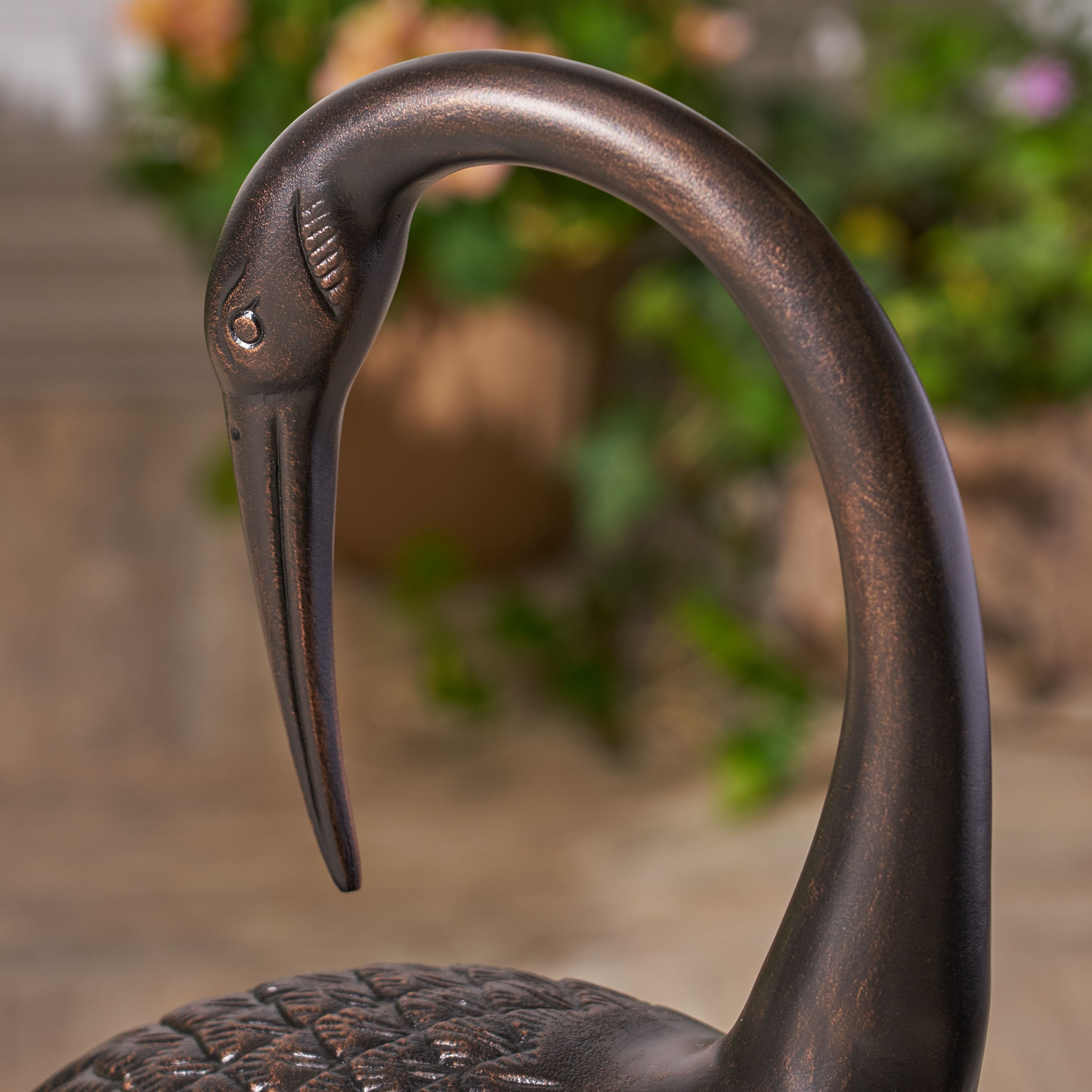 Mark Outdoor Dark Bronze Aluminum Crane/Heron Statues (Set of 2)