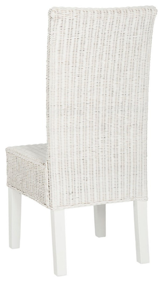 Sergio 18 quotWicker Dining Chair set of 2 White   Tropical   Dining Chairs   by Peachtree Fine Furniture  Houzz